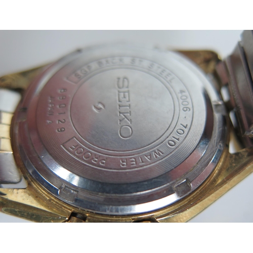 440 - SEIKO BELL-MATIC Wristwatch, ref. 4006-7010, 39mm gold plated case with stainless steel back no. 890... 