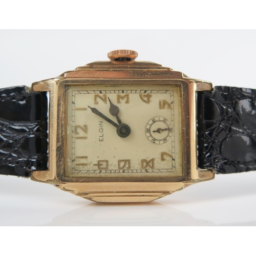 445 - ELGIN 10K Rolled Gold Gent's Manual Wind Wristwatch, movement no. 34455591. Not running