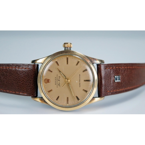 453 - 1960's ROLEX Air King, ref: 5506, 33.5mm 40 micron gold plated,  case number rubbed, but probably 62... 