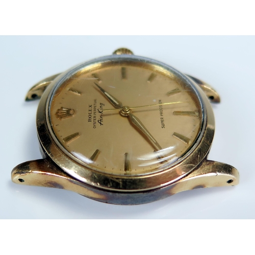 453 - 1960's ROLEX Air King, ref: 5506, 33.5mm 40 micron gold plated,  case number rubbed, but probably 62... 