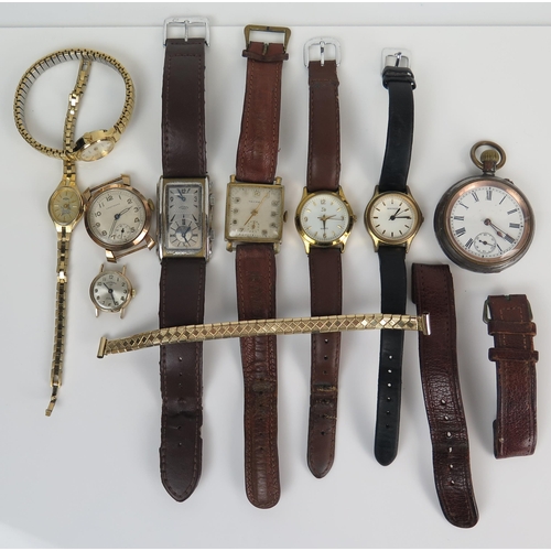 476 - CRAFTSMAN Gent's 9ct Gold Wristwatch, Rotary ladies 9ct gold watch and other watches, 12.8g nett gol... 