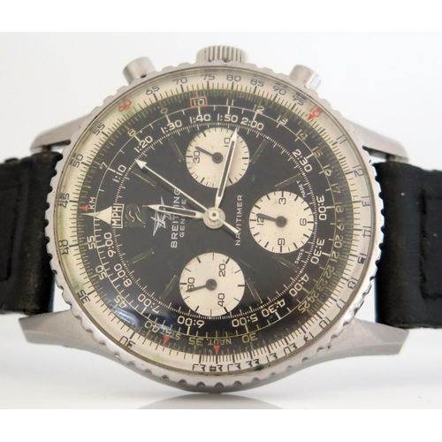 487 - Brietling Navitimer, ref: 806, 40mm case with 17 jewel movement, stamped 178 TJ 11. Running