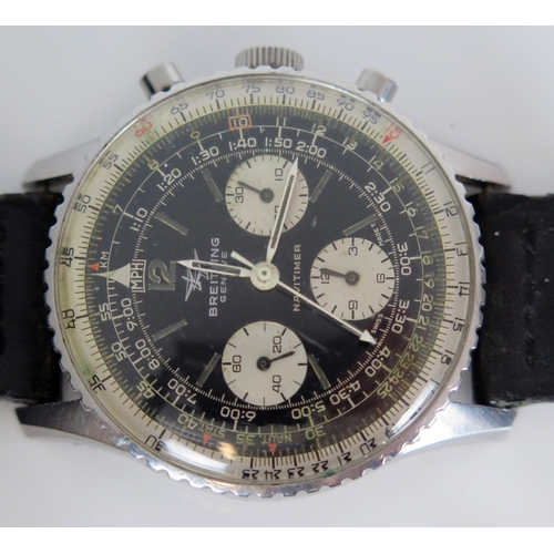 487 - Brietling Navitimer, ref: 806, 40mm case with 17 jewel movement, stamped 178 TJ 11. Running