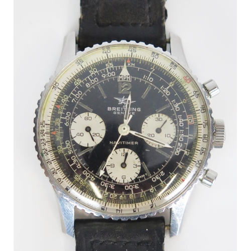 487 - Brietling Navitimer, ref: 806, 40mm case with 17 jewel movement, stamped 178 TJ 11. Running