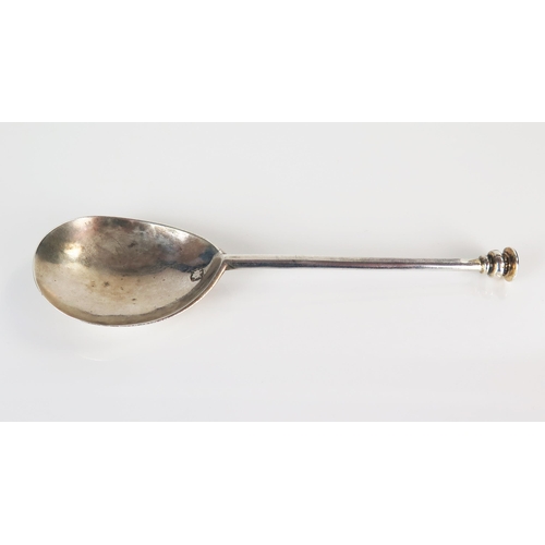 501 - Elizabeth I Silver Seal Top Spoon, London 1602, marked with Leopards head to the top of the bowl, Wi... 