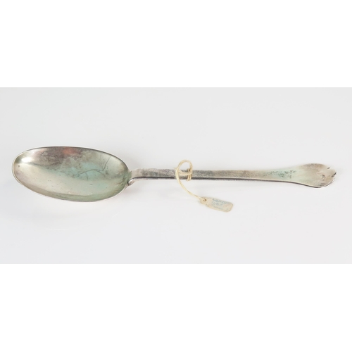 506 - James II Silver Rat Tail Trifid Spoon with flat stem, maker IS with coronet over (see Jackson p. 143... 