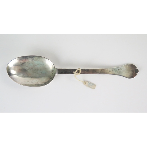 506 - James II Silver Rat Tail Trifid Spoon with flat stem, maker IS with coronet over (see Jackson p. 143... 