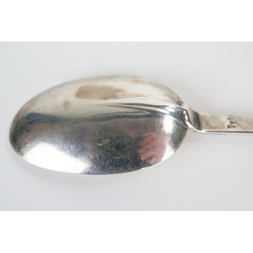 506 - James II Silver Rat Tail Trifid Spoon with flat stem, maker IS with coronet over (see Jackson p. 143... 