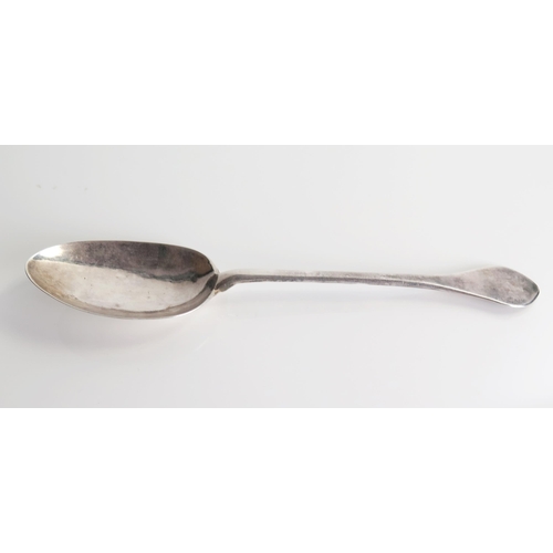 508 - Queen Anne Silver Rat Tail Spoon, the flat stem with exceptional marks and pricked MA 1713, Exeter 1... 