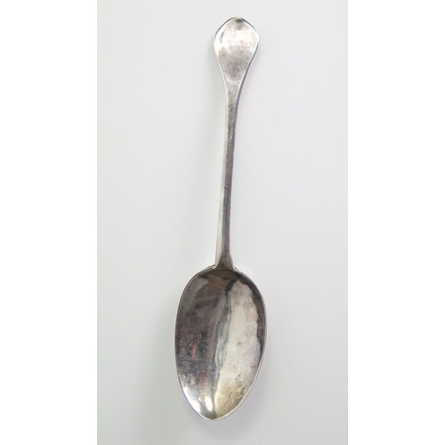 508 - Queen Anne Silver Rat Tail Spoon, the flat stem with exceptional marks and pricked MA 1713, Exeter 1... 