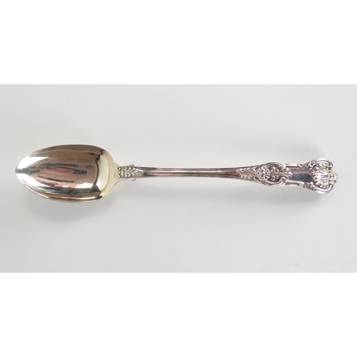 549 - A Victorian silver basting spoon, Queens Pattern, London 1846, Joseph and Albert Savoy, 200 grams ap... 