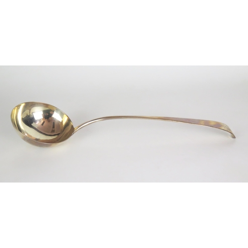 554 - A George III silver soup ladle, Old English Pattern, engraved with initials, London 1764?, Thomas Ch... 