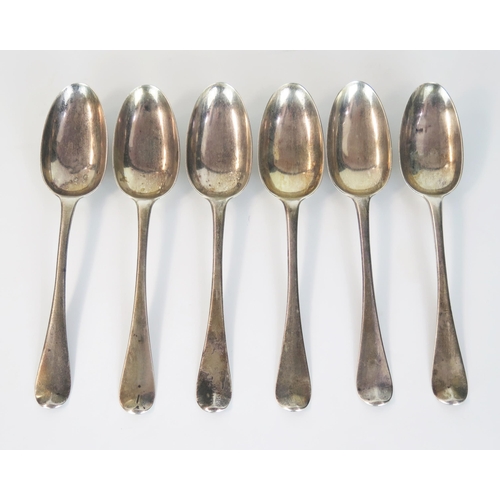 566 - A matched set of Six Georgian silver table spoons