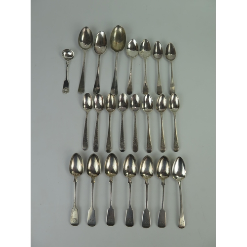 570 - A matched group of Georgian silver spoons, various dates and makers mostly London, 380grams, largely... 