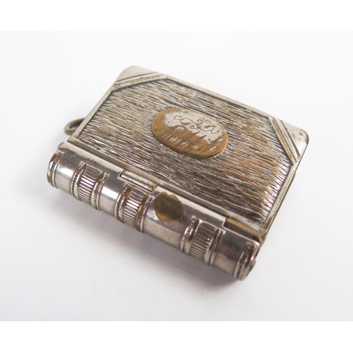 618 - A early 20th Century novelty silver plated vesta/ stamp case.