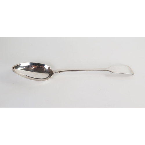 622 - A William IV silver basting spoon, Fiddle Pattern, London 1832, 31cm, 135grams.