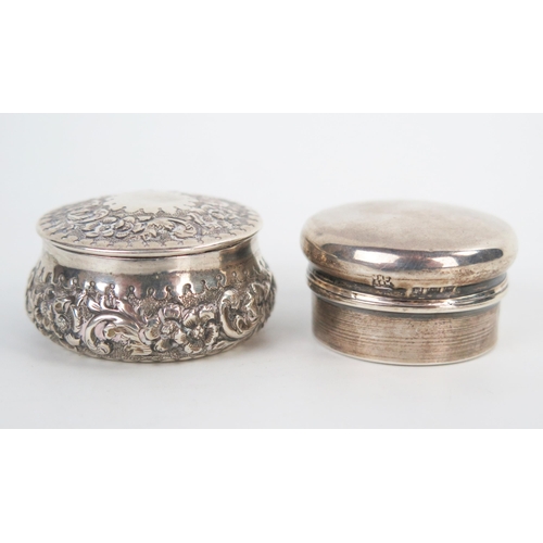 641 - Two silver rouge pots, 40grams, (2).