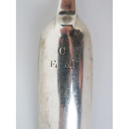 655 - A George III silver Marrow Scoop, London 1780, Hester Bateman, C over E.M, 22.5cm, 37.2grams approxi... 