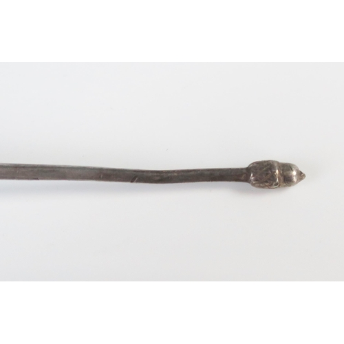 663 - A rare medieval silver alloy Acorn Knop spoon, the acorn knop with traces of gilding, tapered canted... 