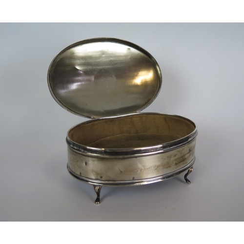 672 - Silver Oval Ring Box, Birmingham 1922, maker S&Co