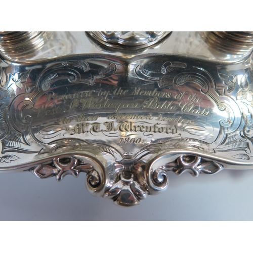 689 - Victorian Plated Inkstand