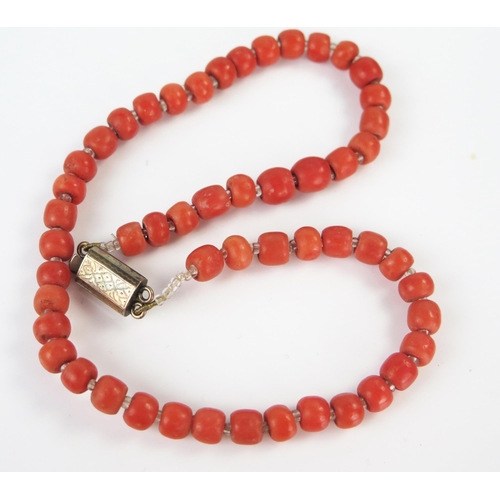 94 - Georgian Coral Bead Necklace, c . 15