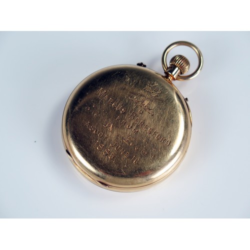 404 - Royal Presentation 18ct Gold Chronometer Pocket Watch with stopwatch function by McInnes Brothers of... 