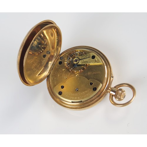 406 - Gent's 18ct Gold Cased Pocket Watch, the 49.5mm case with keyless movement and dial signed Edward F.... 