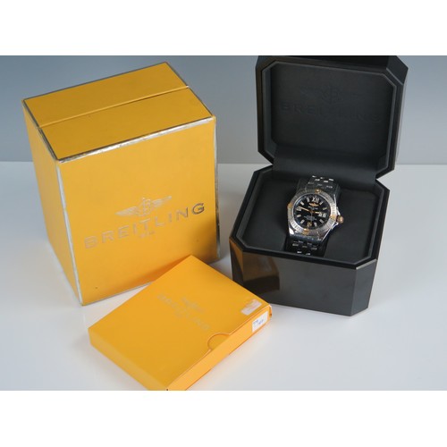 414 - BRIETLING Stainless Steel Cased Chronograph Wristwatch, 42mm diam., case back no. B49350. Boxed and ... 