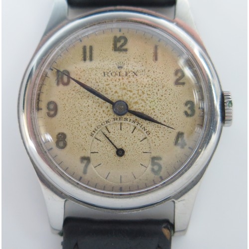 426 - ROLEX Steel Wristwatch, 30mm Dennison case ref: 12327, Rolex 15 jewel caliber 700 manual movement. R... 