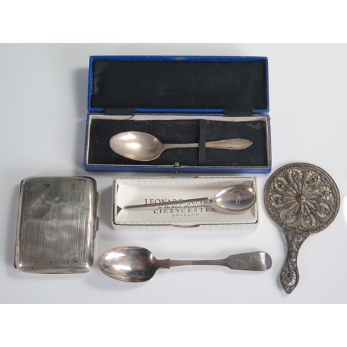 650 - Selection of Odd Silver including a cigarette case and teaspoons, including Newcastle 1854 Reid & So... 