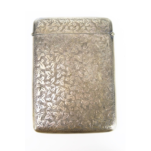 125 - Victorian Silver Card Case with chased leaf decoration, Birmingham 1901, Joseph Gloster Ltd., 77g