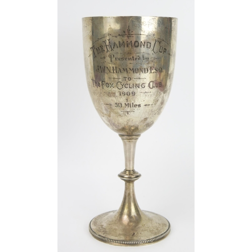 128 - Silver Cycling Presentation Cup  engraved 