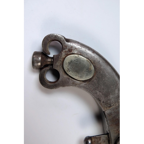 152 - 18th Century Style Flintlock Pistol, all steel construction, 7/75