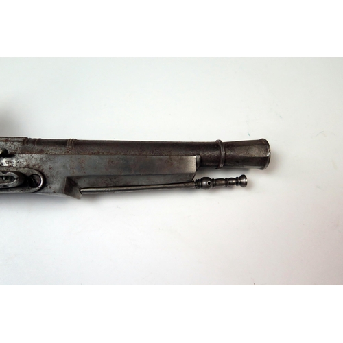 152 - 18th Century Style Flintlock Pistol, all steel construction, 7/75