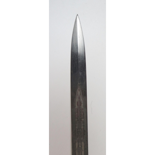 153 - German Kriegsmarine Officer's Dress Dagger with etched blade marked E. Bonsmann