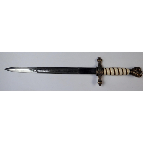 153 - German Kriegsmarine Officer's Dress Dagger with etched blade marked E. Bonsmann