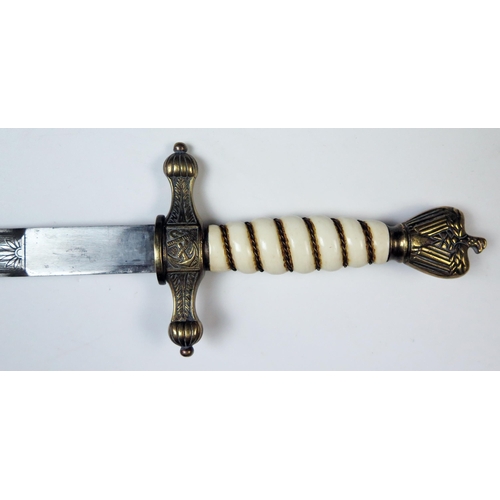 153 - German Kriegsmarine Officer's Dress Dagger with etched blade marked E. Bonsmann