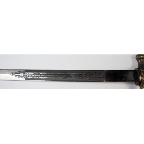 153 - German Kriegsmarine Officer's Dress Dagger with etched blade marked E. Bonsmann