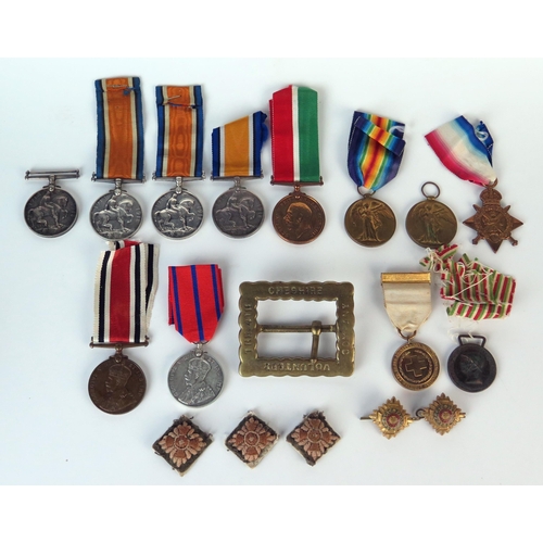 160 - Collection of WWI Medals including War and Victory Medals awarded to:  P-7945 L. CPL. A.L. HARVEY. M... 