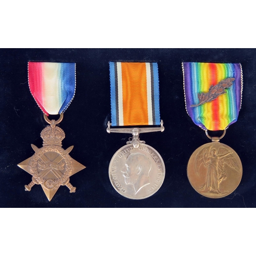 161 - WWI British Medal Trio including Victory Medal with oak leaves and 1914-15 Star, awarded to MAJOR B.... 