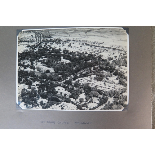 168 - c. 1930's Photograph Album of R.A.F. Peshawar in India with  discharge certificate for Flight Sergea... 