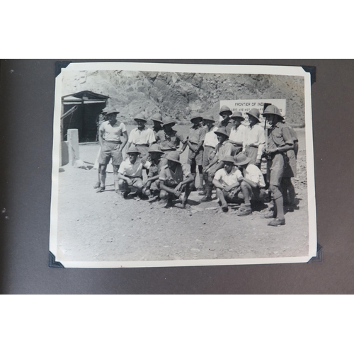 168 - c. 1930's Photograph Album of R.A.F. Peshawar in India with  discharge certificate for Flight Sergea... 