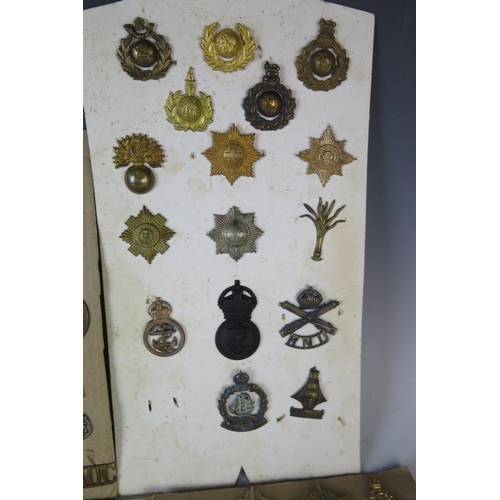 171 - Collection of Military Cap Badges including R.N.D., Royal Marines, Navy, Scottish King's Borderers, ... 