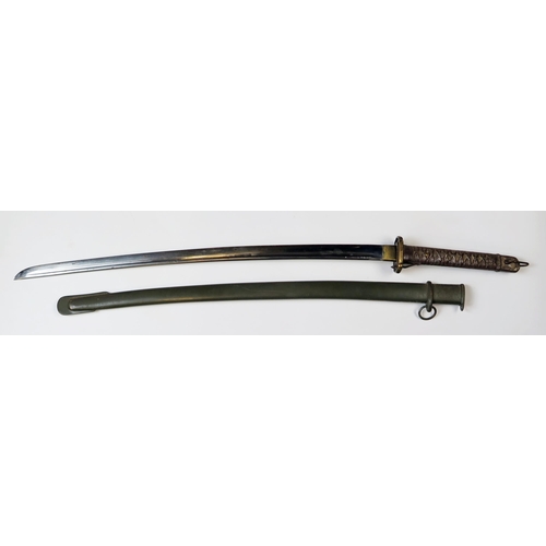 176 - WWII Imperial Japanese Non Commissioned Officer's Sword, 70 cm blade no. 50902, also no. 50902 to sc... 