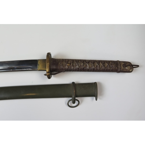 176 - WWII Imperial Japanese Non Commissioned Officer's Sword, 70 cm blade no. 50902, also no. 50902 to sc... 