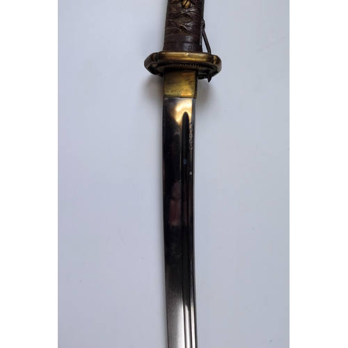 176 - WWII Imperial Japanese Non Commissioned Officer's Sword, 70 cm blade no. 50902, also no. 50902 to sc... 