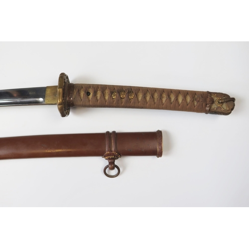 177 - WWII Imperial Japanese Officer's Sword with unmarked 72cm blade