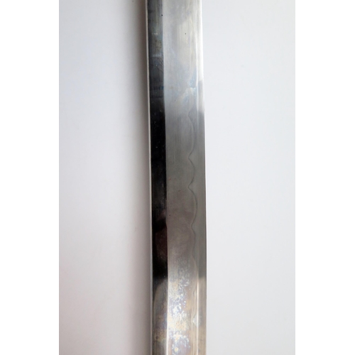 178 - Japanese Samurai Katana Sword, blade c. 69 and overall 93cm, signed tang, iron and gilt dragon tsuba... 