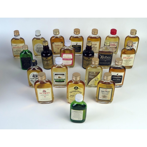 185 - 21 Miniature Bottles of Whisky including Glen Grant 12, Laphroaig 10, Glenfarclas 8, Clynelish 12, G... 